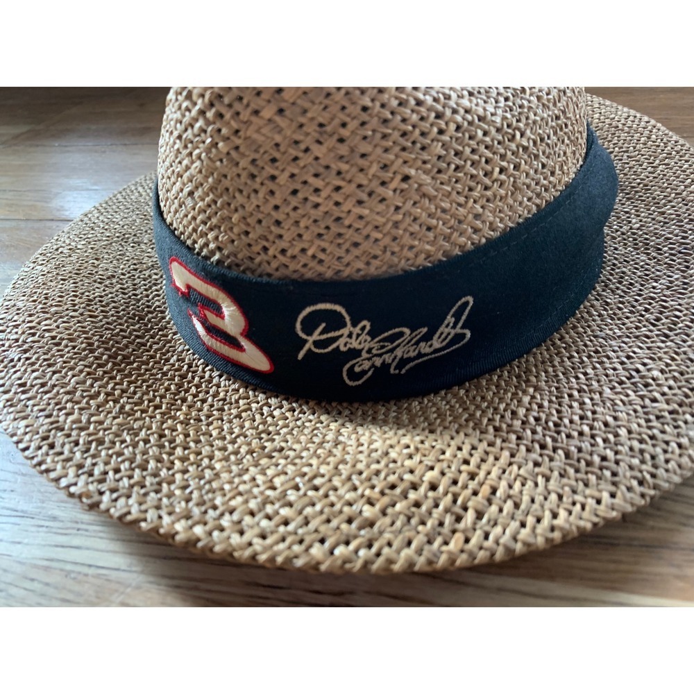 Dale Earnhardt 3 Straw Fedora Hat Mens Vintage Retro Streetwear Rare Gorpcore
